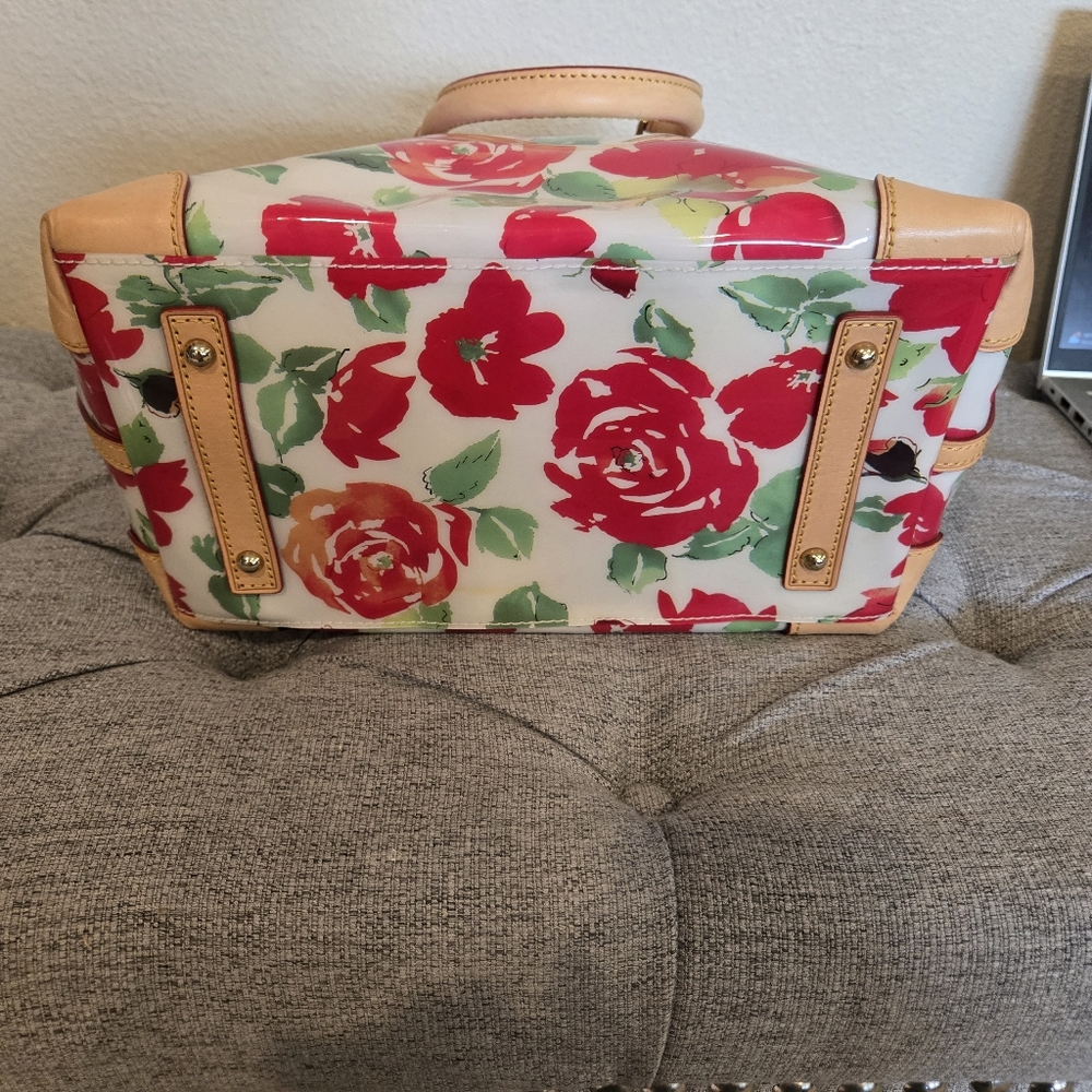 Dooney & Bourke Patent Floral Satchel Crossbody In Rose Garden - Picture 9 of 16